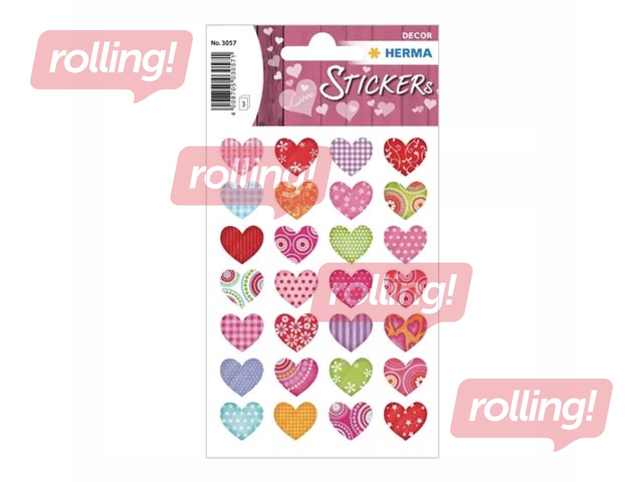Kleebised Herma Decor Colourful hearts, 3 lehte