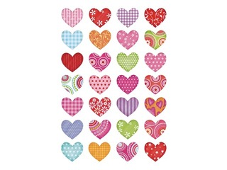 Kleebised Herma Decor Colourful hearts, 3 lehte