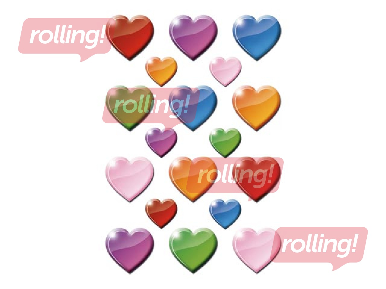 Kleebised Herma Decor Colourful hearts, 3 lehte