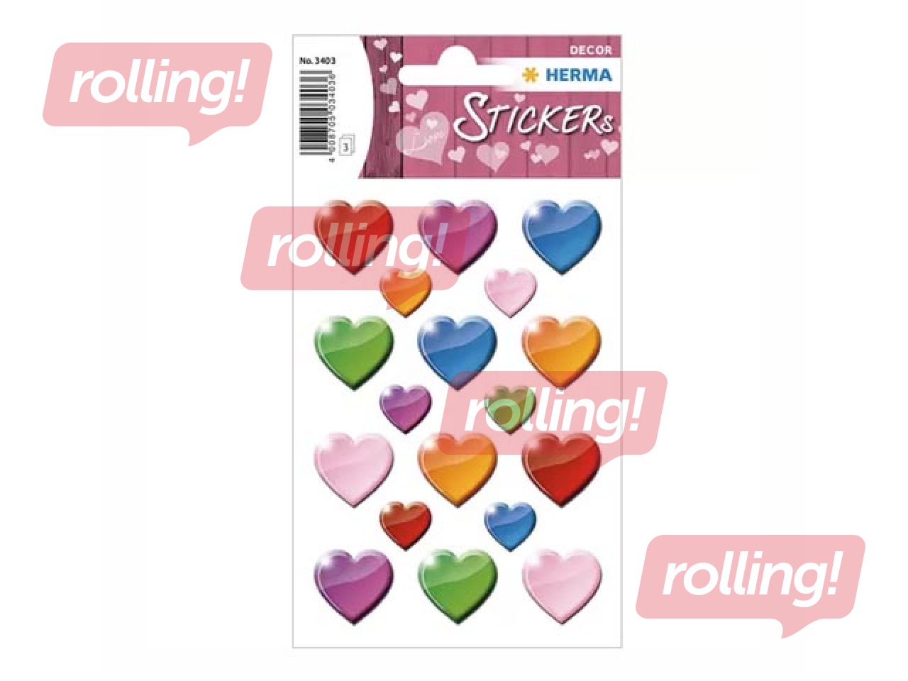 Uzlīmes Herma Decor Coloured hearts 3 lapas