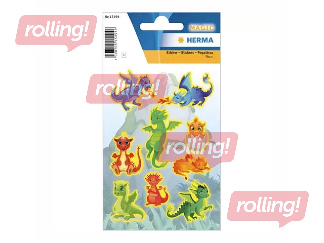 SALE Kleebised Herma Dragon, neoonefekt,1 leht