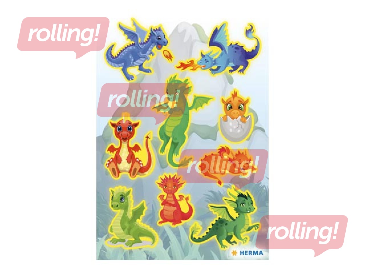 SALE Kleebised Herma Dragon, neoonefekt,1 leht