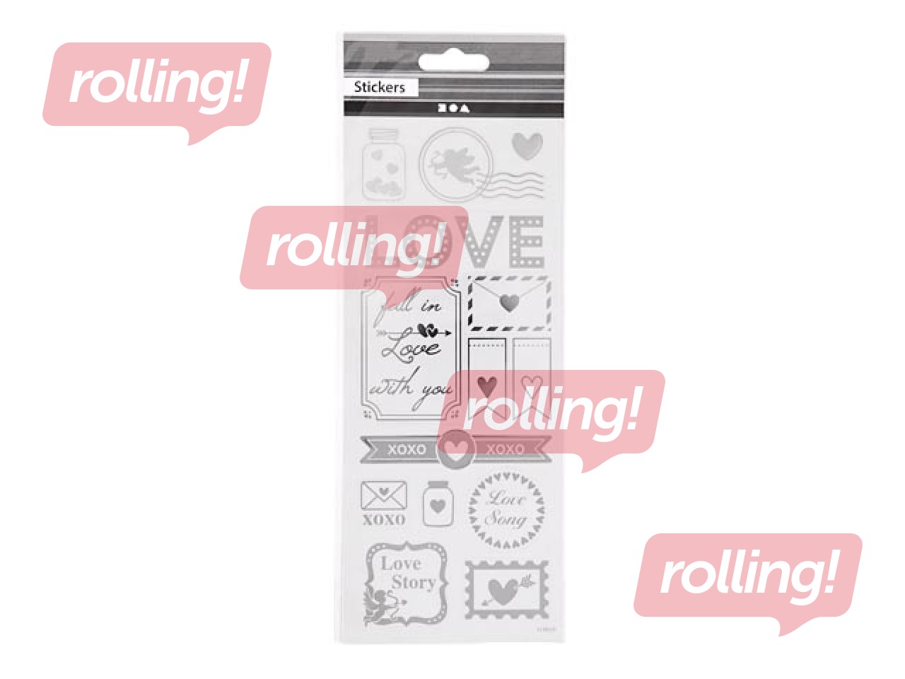 Kleebised Love, hõbedane, 1 leht