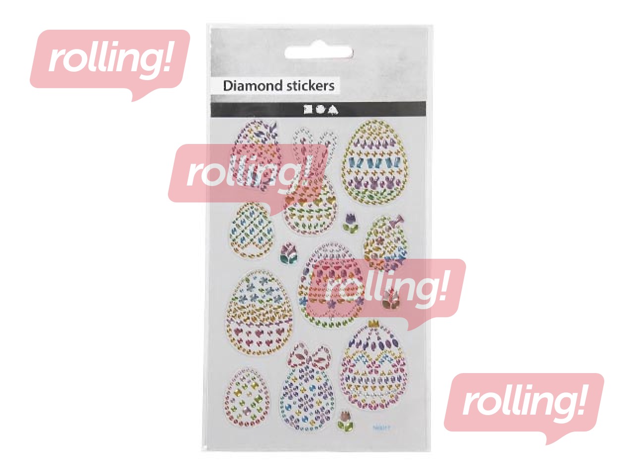 Stickers Diamond Easter eggs 1 sheet