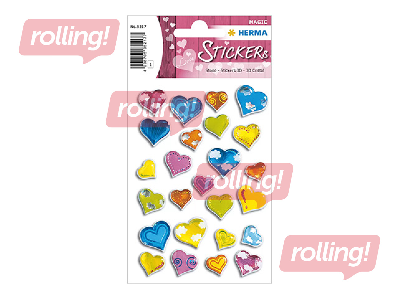 Stickers Herma, Colourful Heart, stones, 1 sheet