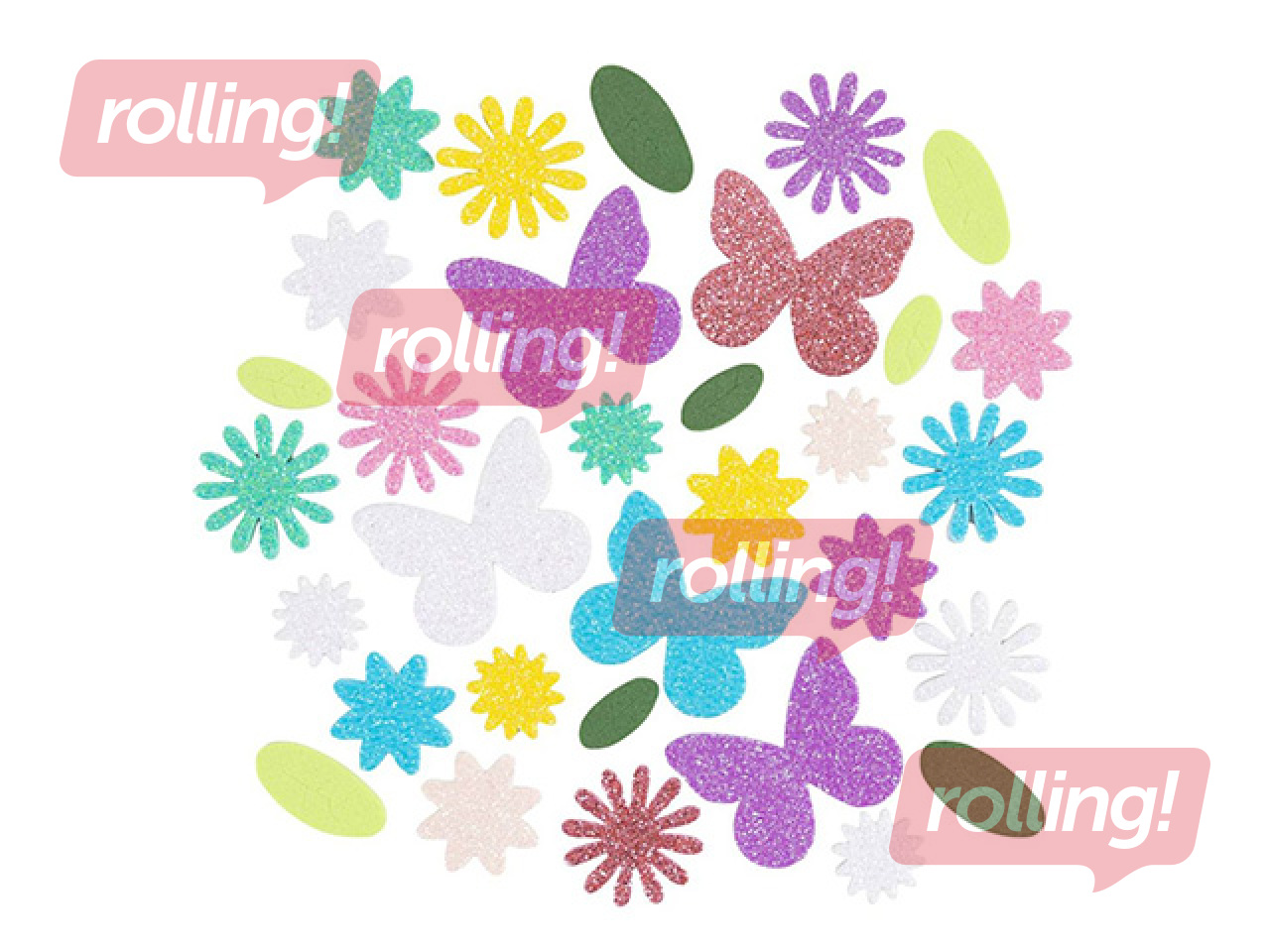 Foam Stickers - Butterfly, Flower, Leaf