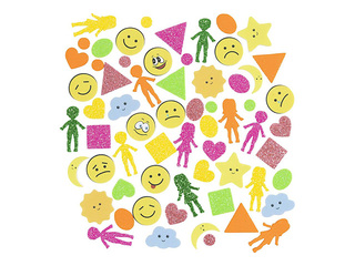 Foam Stickers - Geometry, People, Weather, Smileys