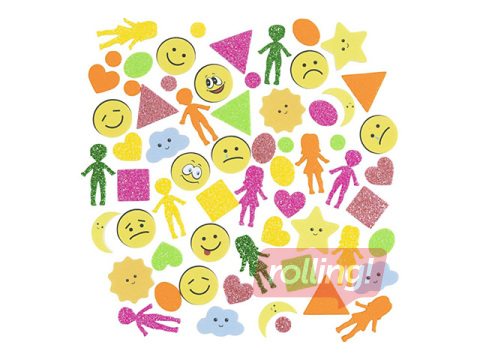 Наклейки Foam - Geometry, People, Weather, Smileys