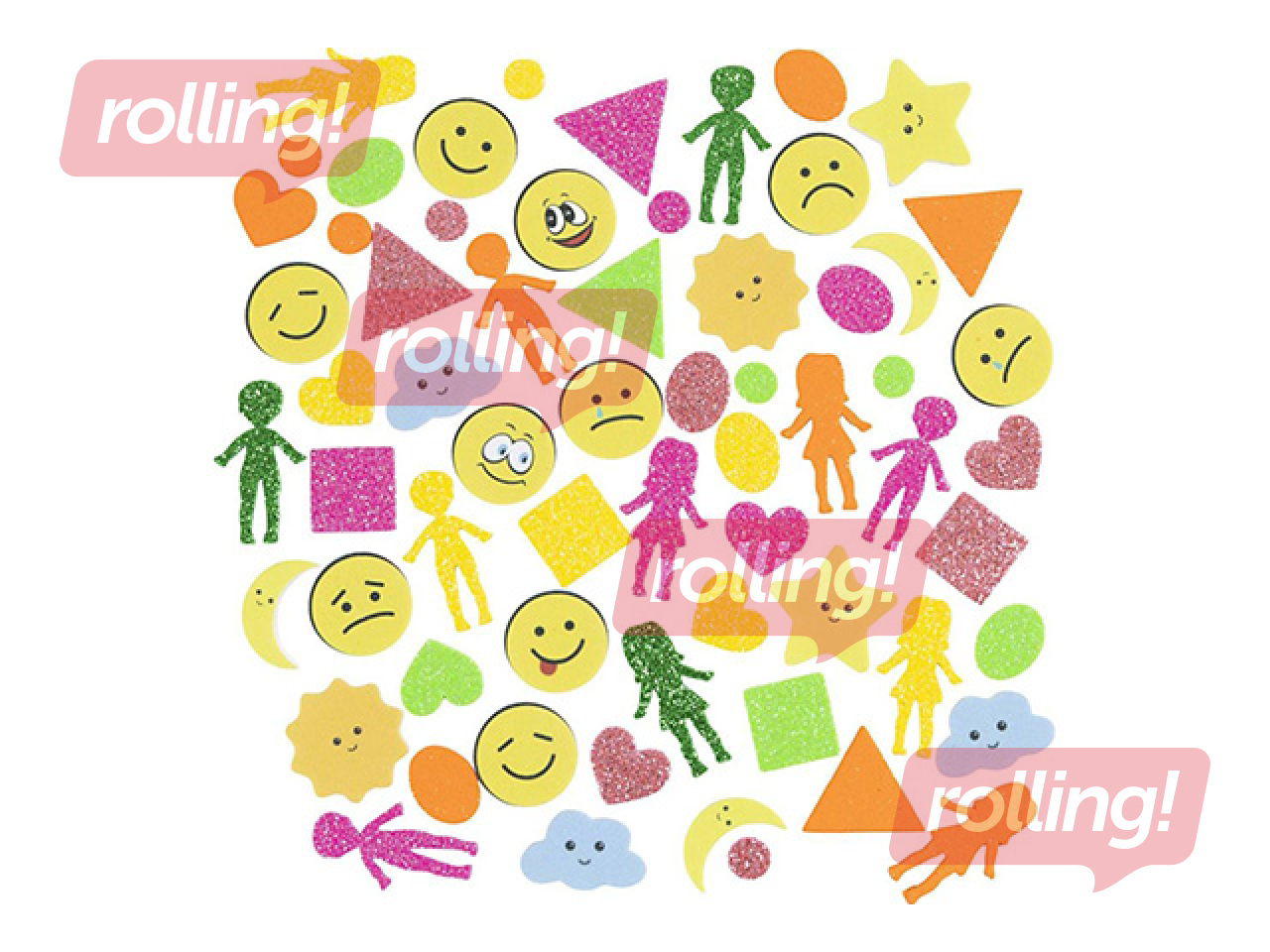 Наклейки Foam - Geometry, People, Weather, Smileys