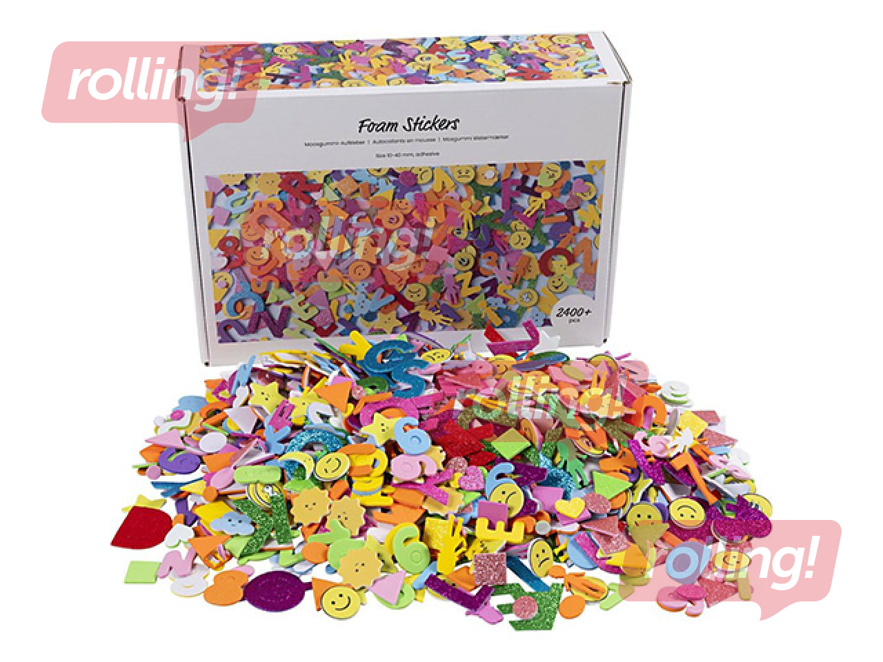 Vahtkummist kleebised Foam - Emojis, Geometric shapes, Letters and Numbers