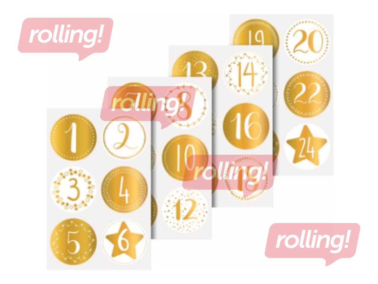 Decorative stickers Advent, gold