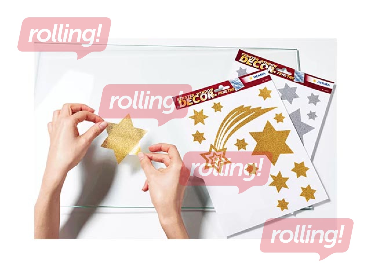 Наклейки на окна Herma, золотые звезды