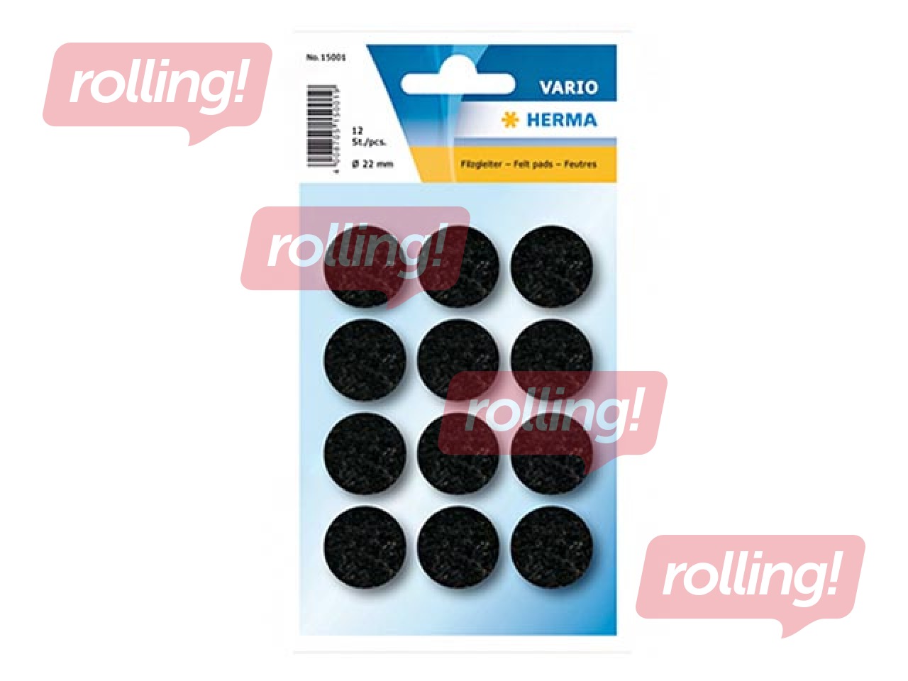 Līmējami filca aizsargpaliktņi Herma, 22 mm, melni