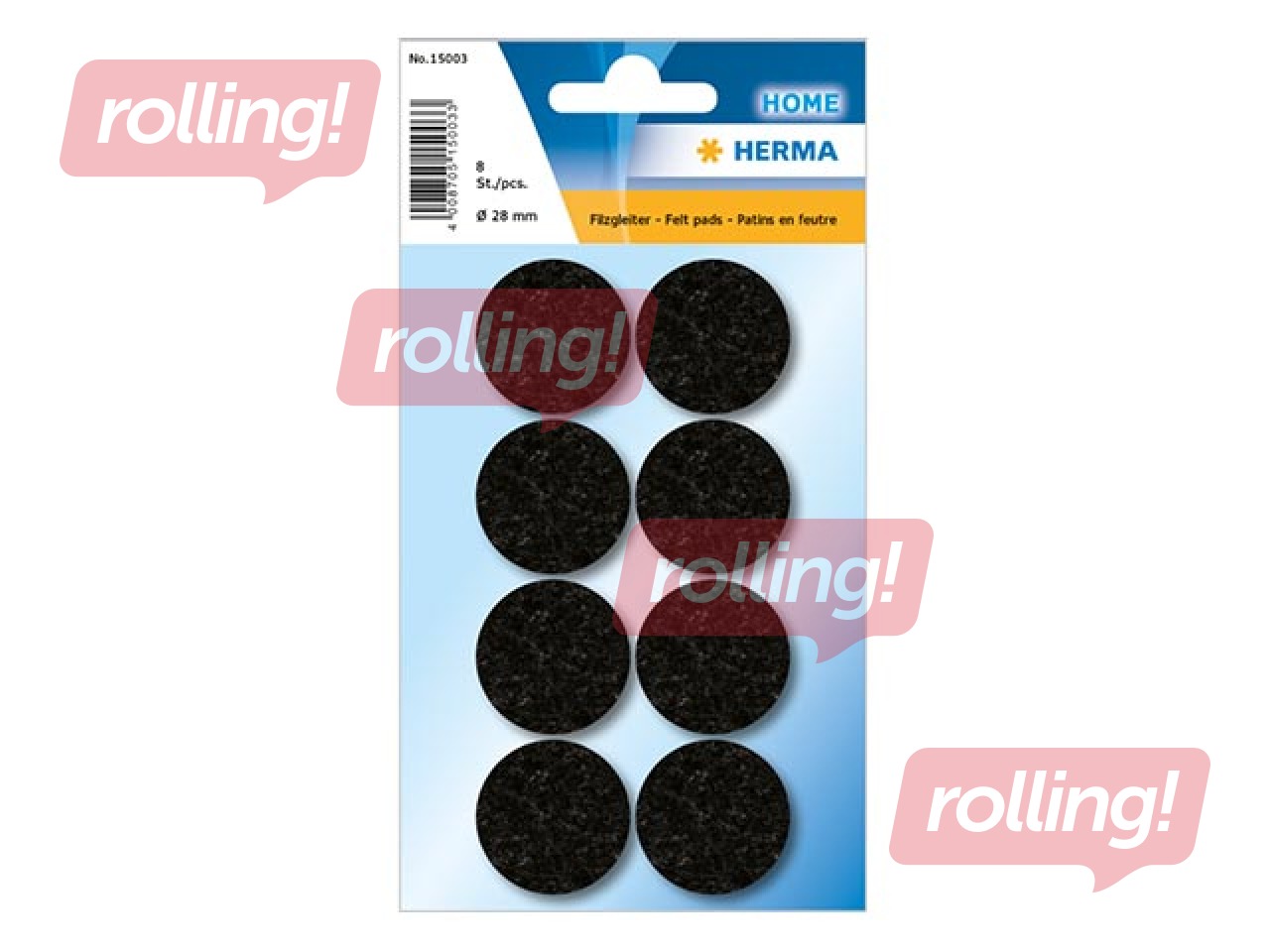 Līmējami filca aizsargpaliktņi Herma, 28 mm, melni