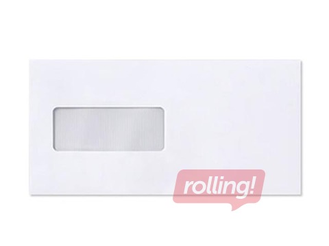Envelopes with adhesive tape and the window, DL, 1000 pcs. White