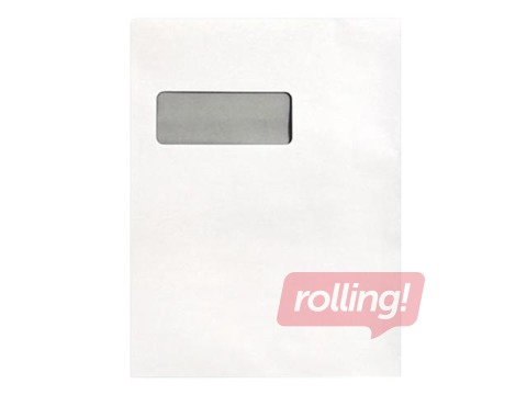 Envelopes with adhesive tape and the window, E4, 500 pcs. White