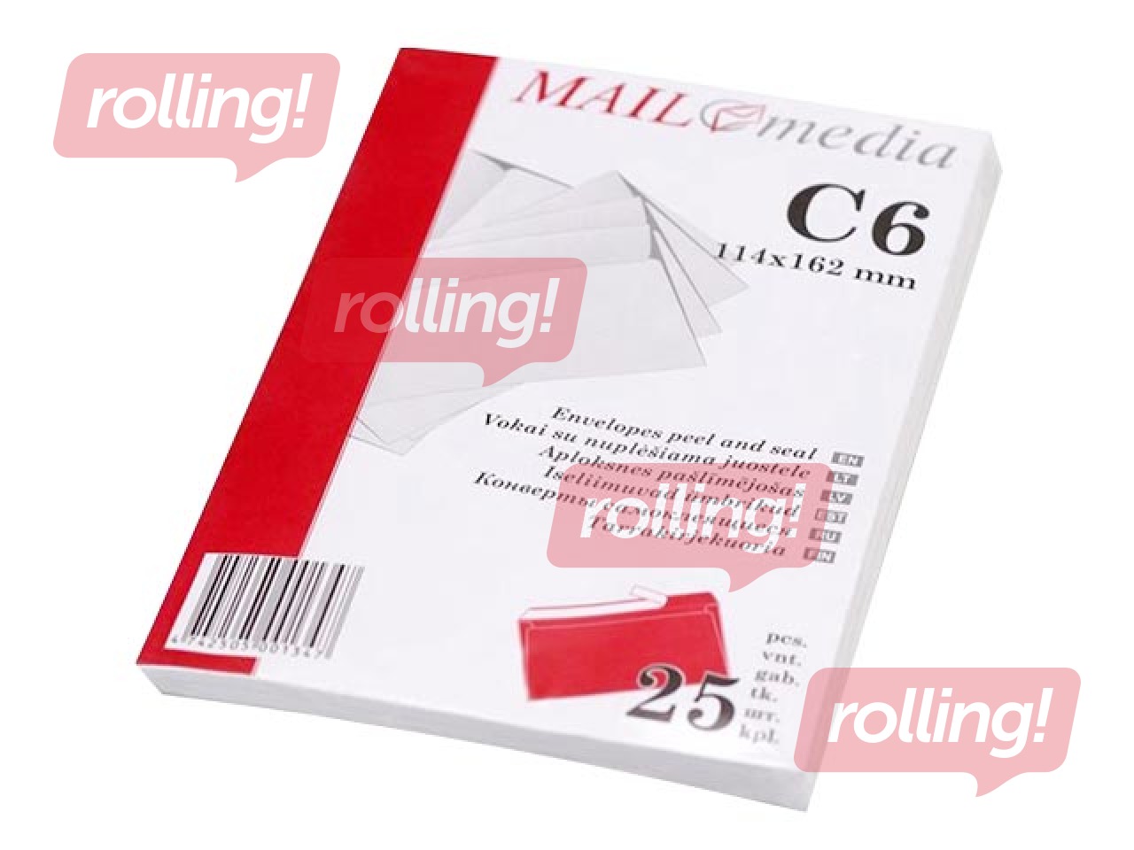 Ümbrikud iseliimuva kleepribaga, C6, 25 tk. Valge
