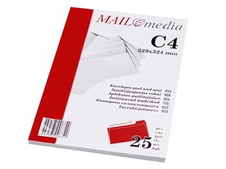 Ümbrikud iseliimuva kleepribaga, C4, 25 tk. Valge