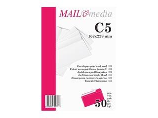 Ümbrikud iseliimuva kleepribaga C5, 50 tk. Valge