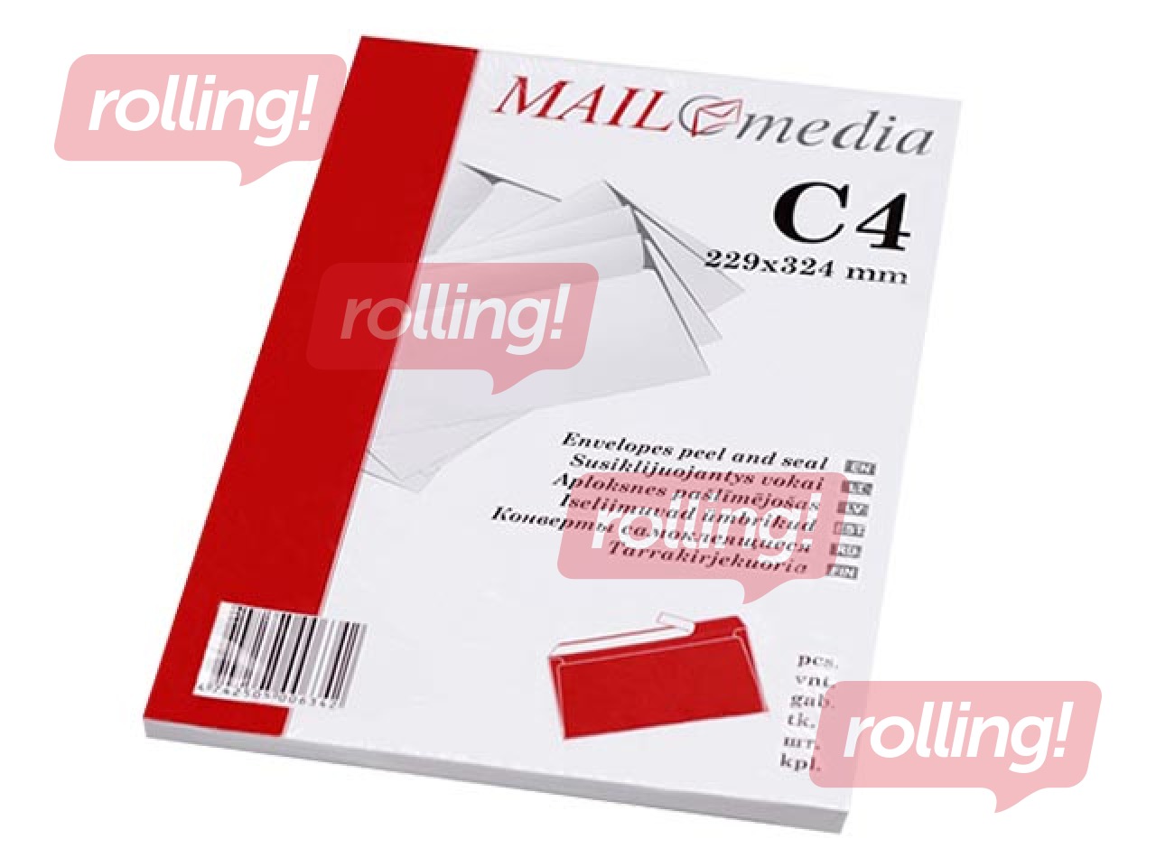 Ümbrikud iseliimuva kleepribaga , C4, 50 tk. Valge