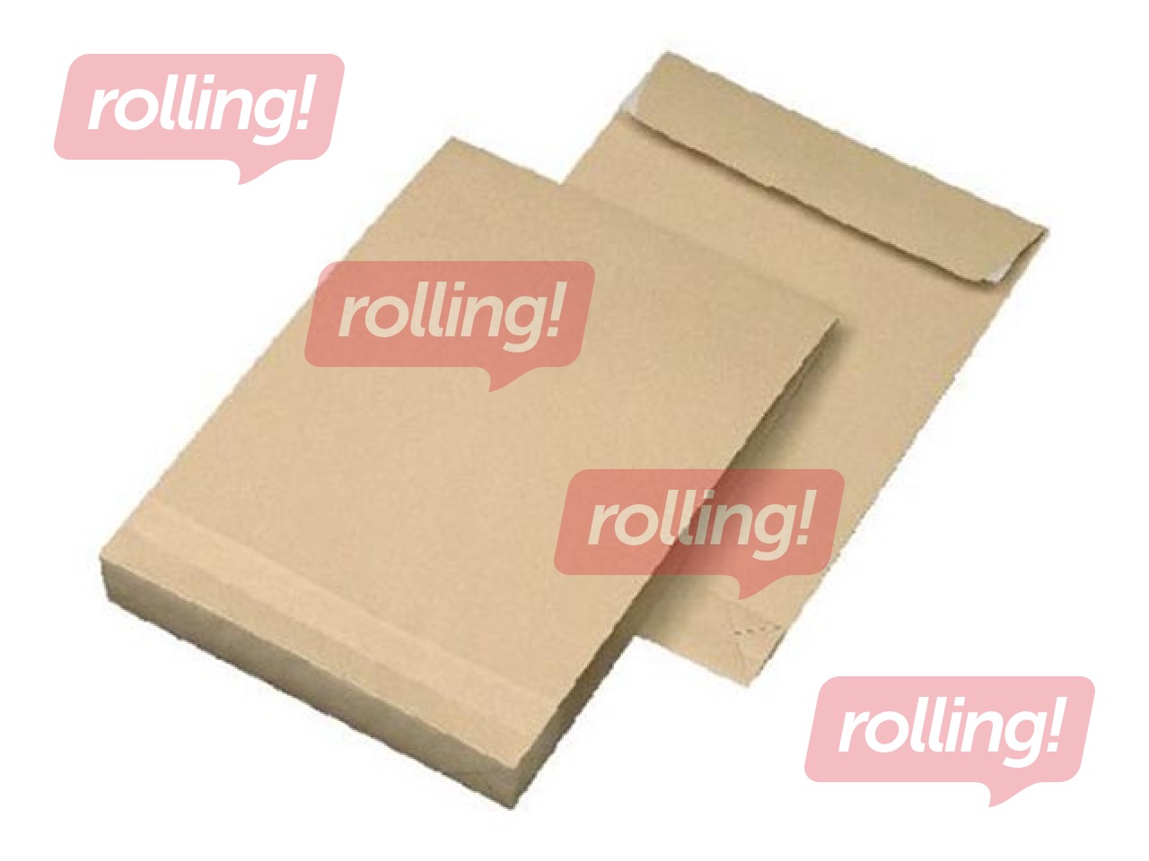 Envelope with self-adhesive tape, a widened bottom and side folds, B4, Brown