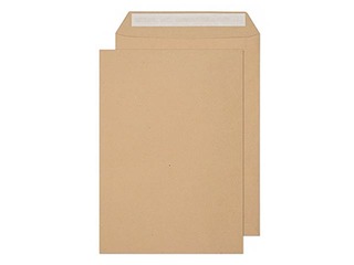 Самоклеящиеся конверты c лентой, C4, 250 шт., коричневая бумага