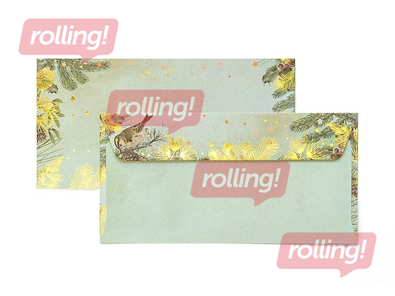 Envelopes Gold Christmas DL, 10 pcs.