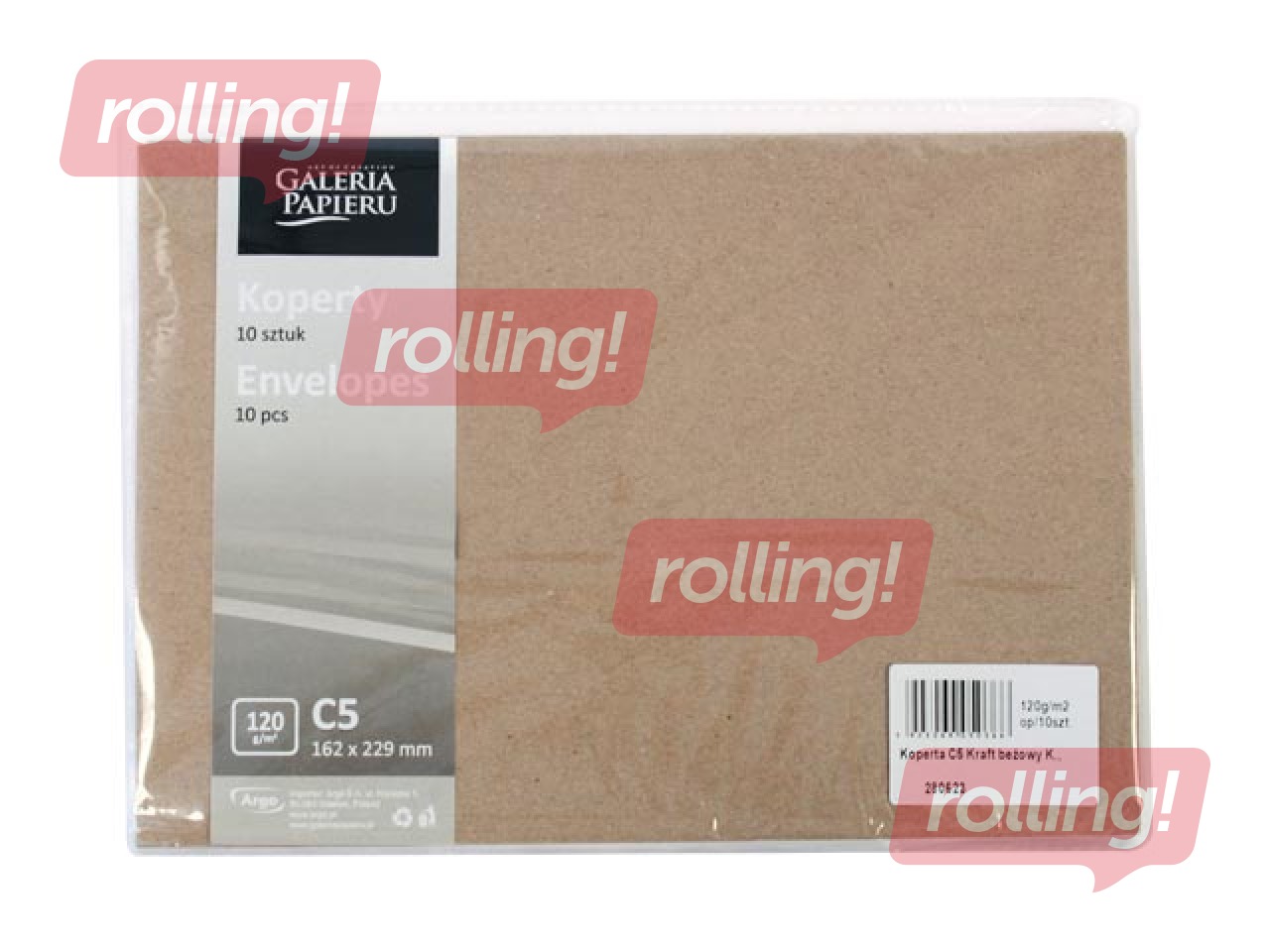 Aploksnes Kraft C5, 120g/m2, 10 gab, bēšas