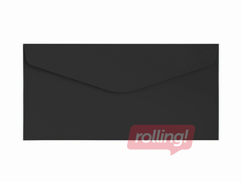 Envelopes, black, 110x220mm, 10 pcs.