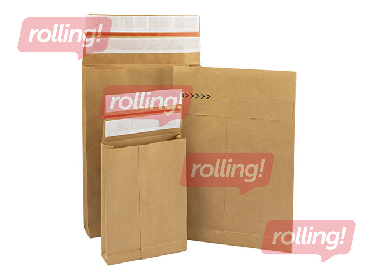 Self-Adhesive Envelope with Double Tape, Expanded Bottom and Side Folds, B4, Brown