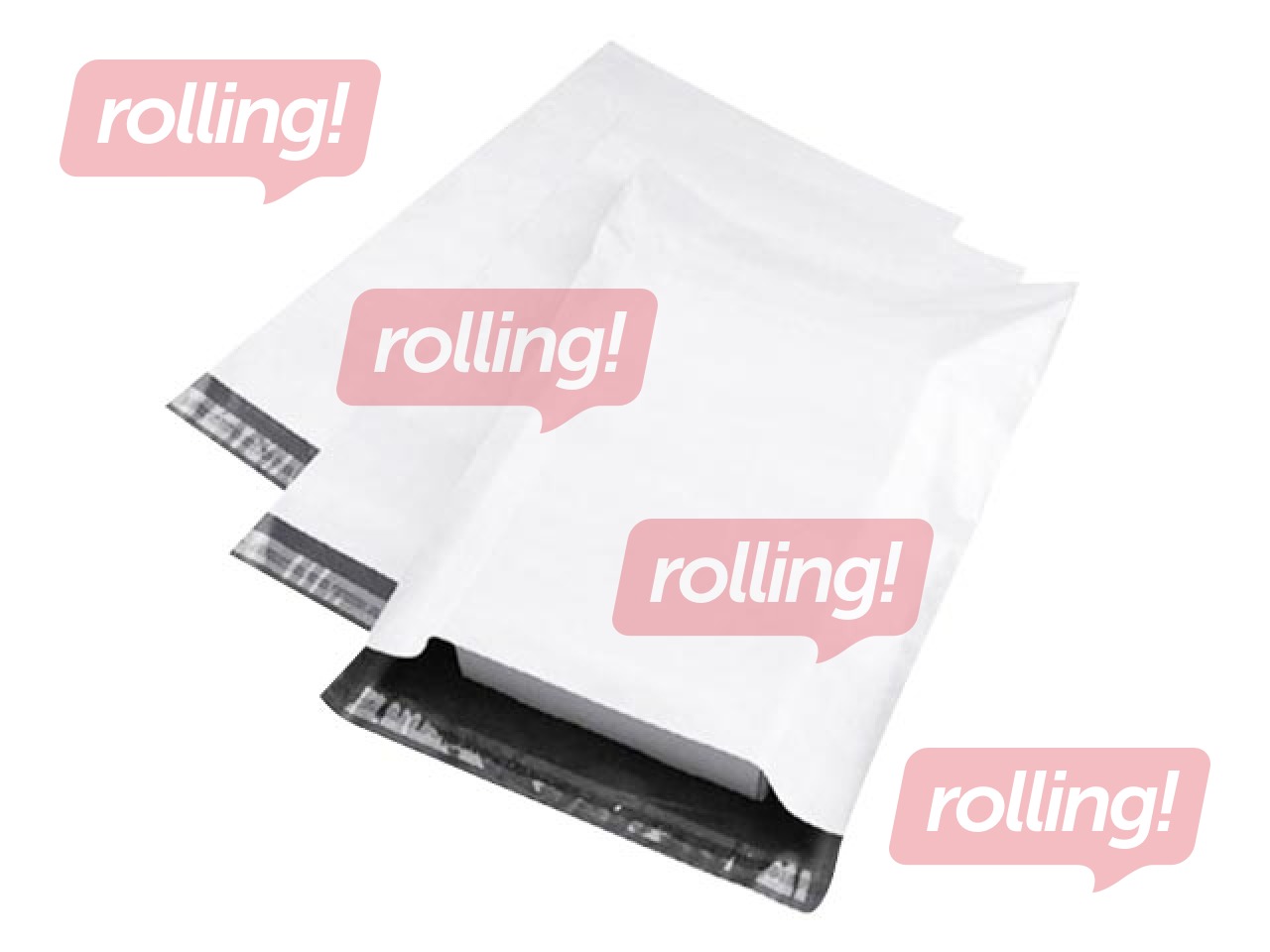 Courier envelopes PP, white, 19x25 + 5cm, 60 microns, 100 pcs.
