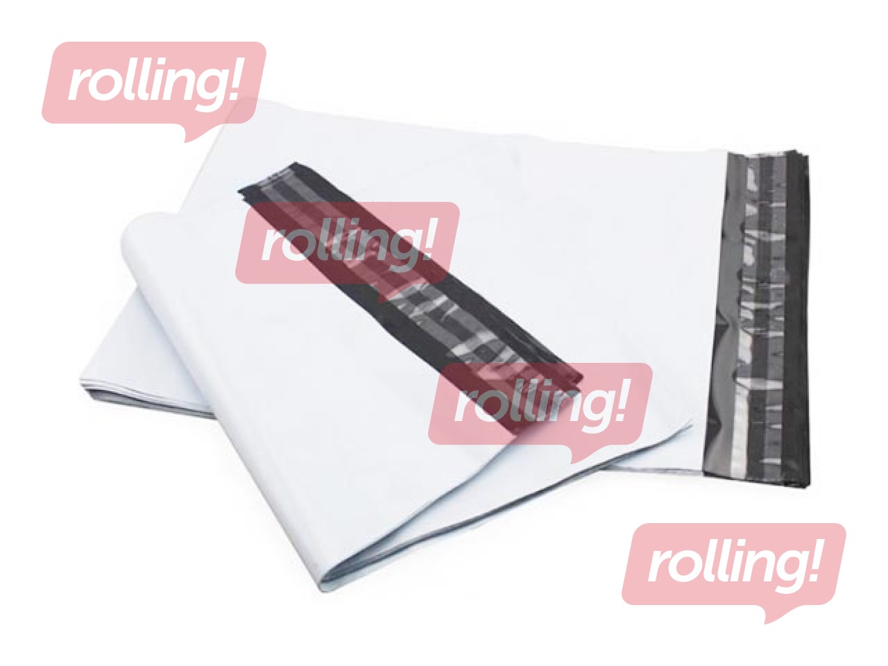 Courier envelopes PP, white, 19x25 + 5cm, 60 microns, 100 pcs.