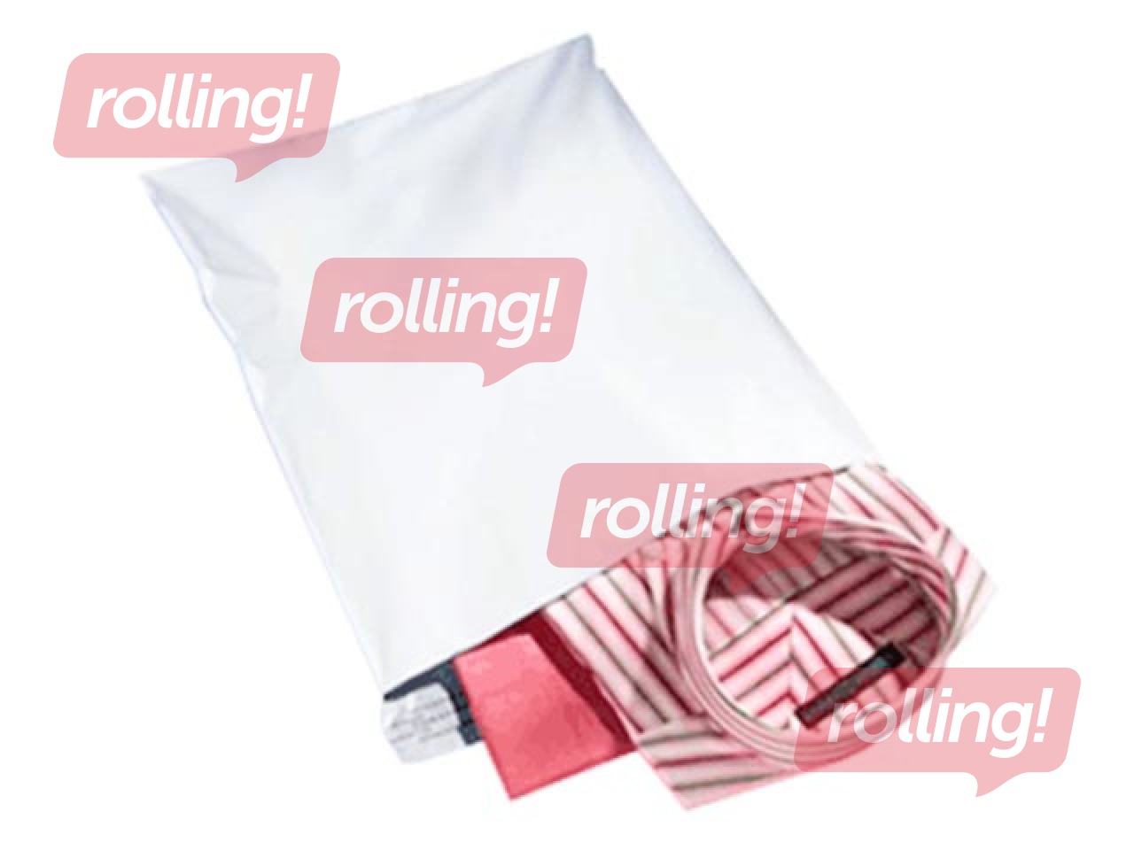 Courier envelopes PP, white, 19x25 + 5cm, 60 microns, 100 pcs.