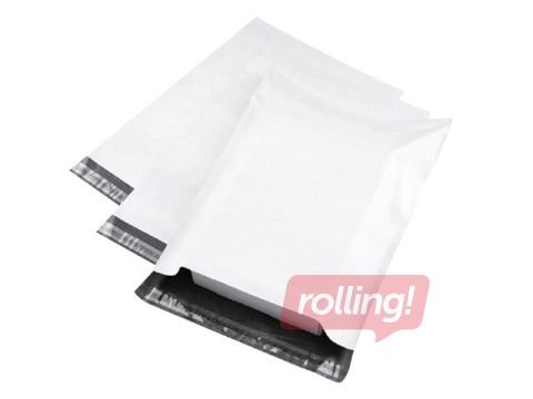 Ümbrikud - kilekotid saadetistele PP, valge, 19x25 + 5cm, 60 mikronit, 100 tk.