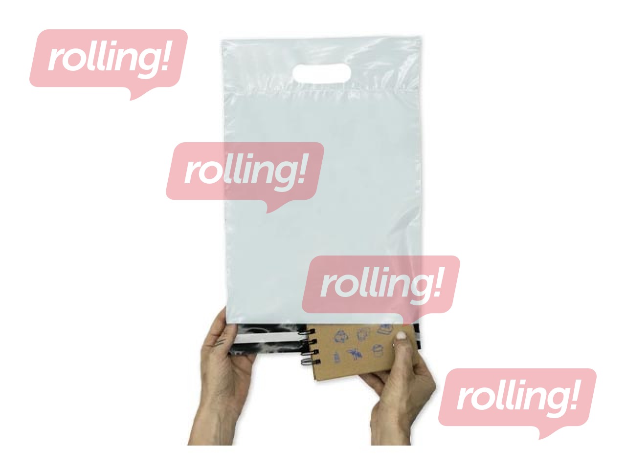 Конверты – пластиковые пакеты с ручкой для отправлений, белые, 25x45+7см, 10 шт.