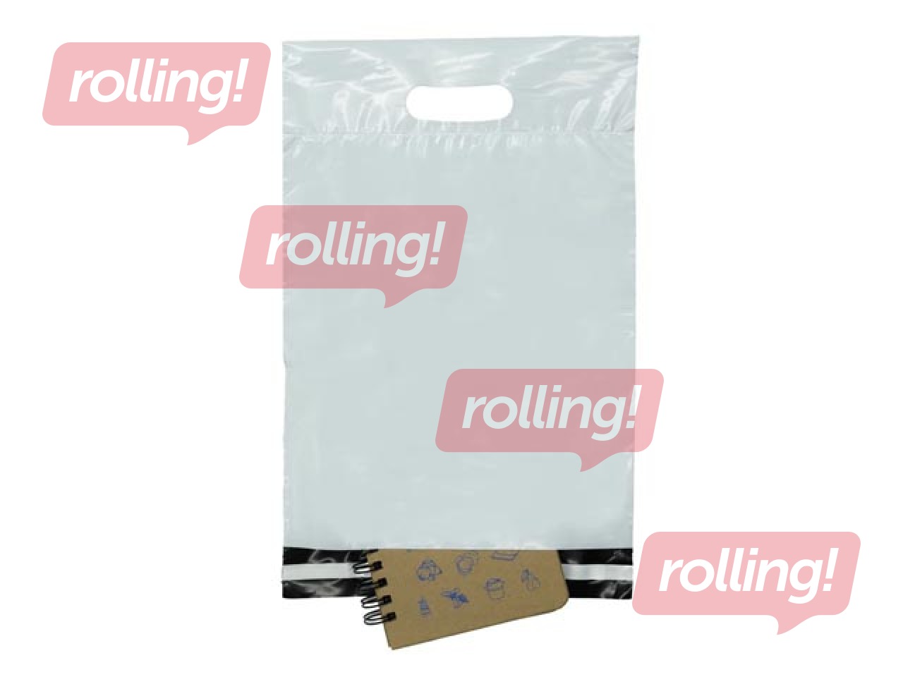 Ümbrikud – saadetiste kilekotid sangadega, valged, 25x45+7cm, 10 tk.