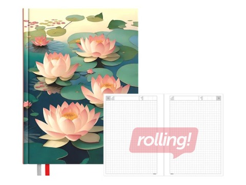 Diary - notebook, 134 x 184 mm, Lotus