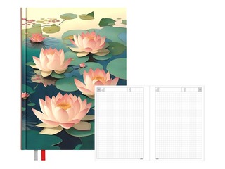 Diary - notebook, 134 x 184 mm, Lotus
