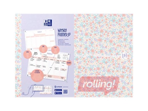 Desk calendar – weekly planner Oxford, Floral, A4, 60 sheets
