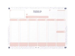 Desk calendar – weekly planner Oxford, Floral, A4, 60 sheets