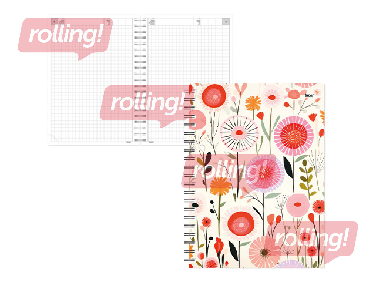 Diary - Notepad without dates, Tempo Spiral, squares, Happy Day