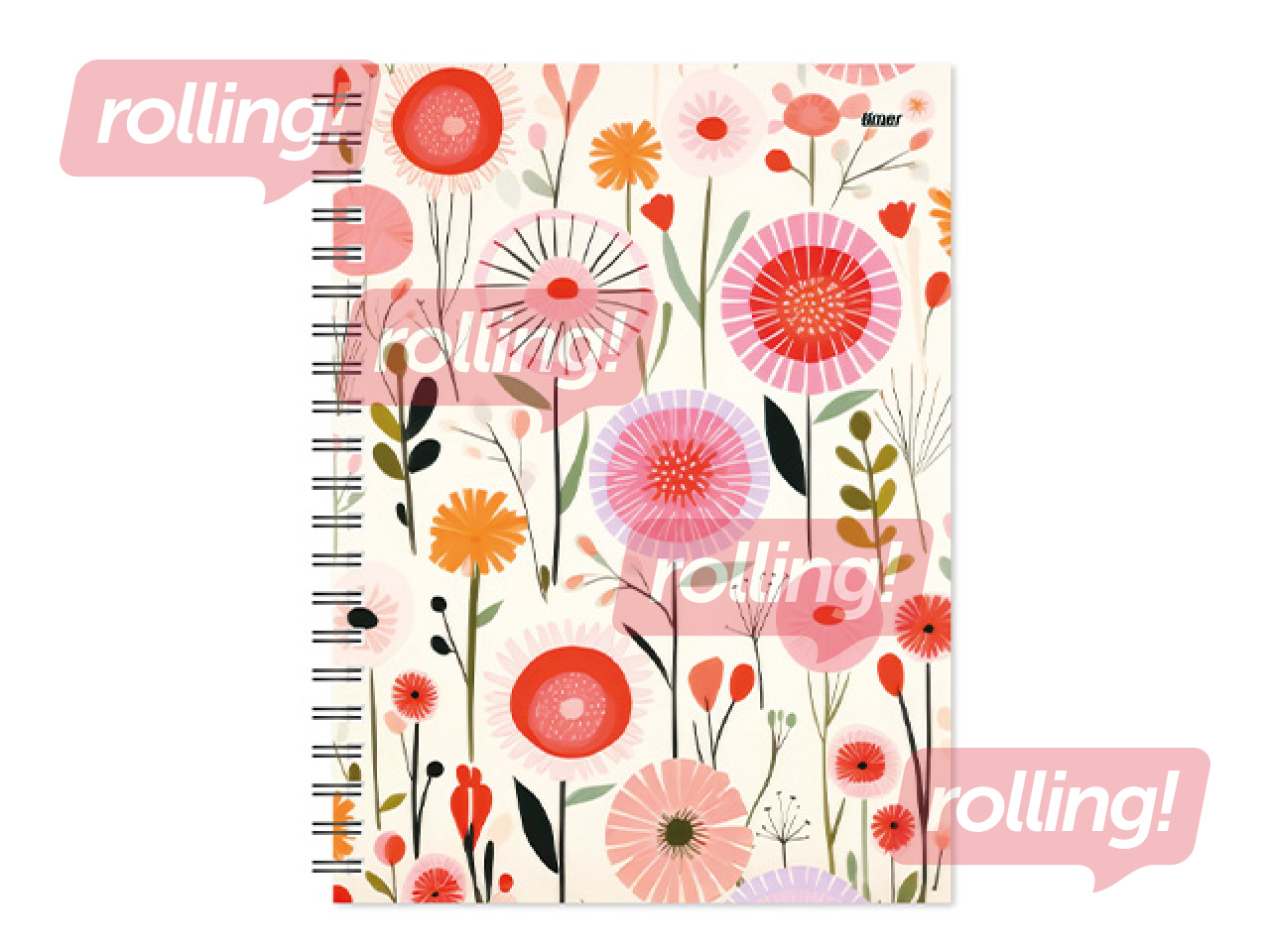 Diary - Notepad without dates, Tempo Spiral, squares, Happy Day