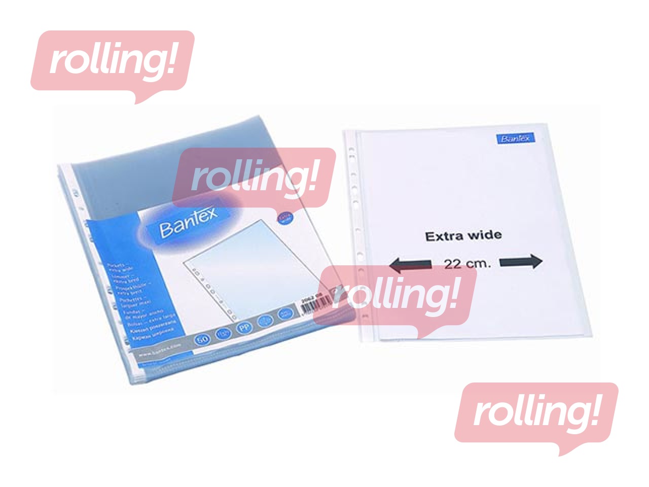 Extra Wide Pockets Bantex, A4+, matt, 100 mic., 50 pcs.