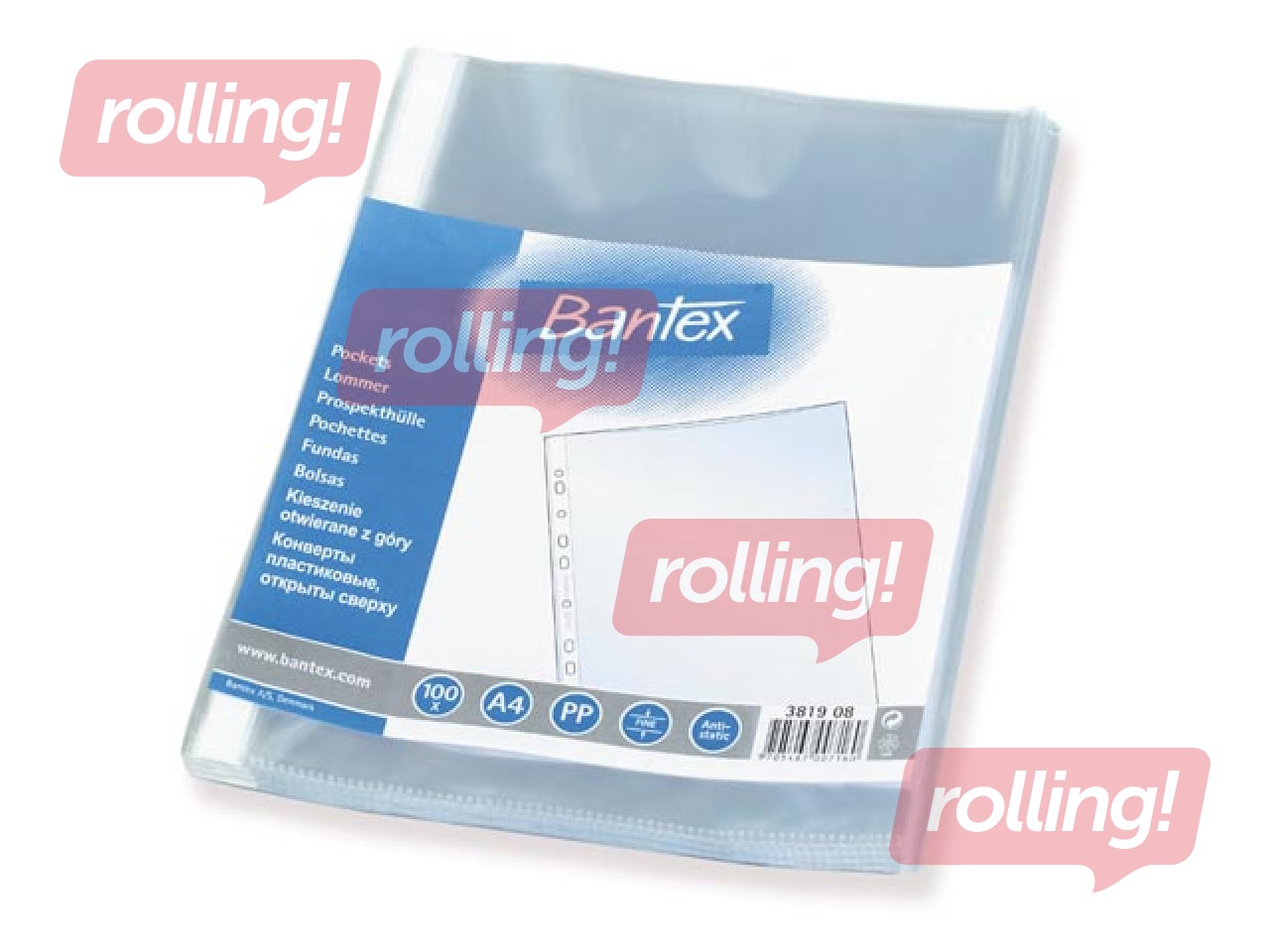 Document Pockets Bantex, A4, glossy, 40 mic., 100 pcs. 