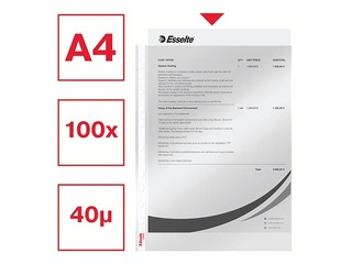 Kiletaskud Essselte, A4, läikivad, 40 mic., 100 pc.