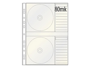 Кармашек для CD/DVD дисков DONAU, матовый, 80mk, A4, 1 шт.