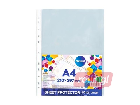 Document pockets Centrum, A4, glossy, 25 mic., 100 pcs.