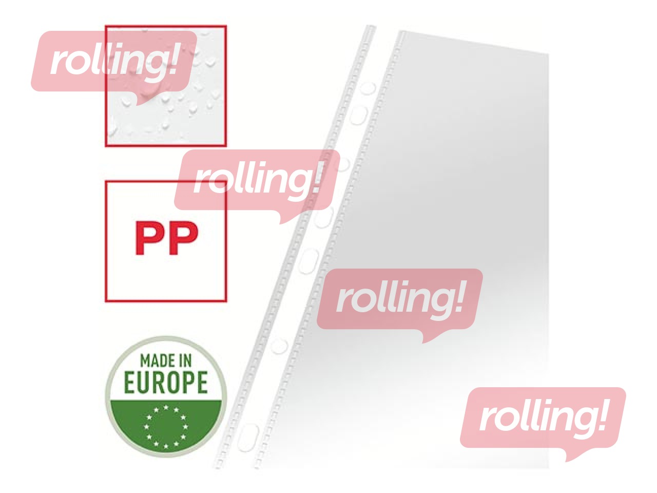 Document pockets Esselte, A4, glossy, 55 mic., 100 pcs.