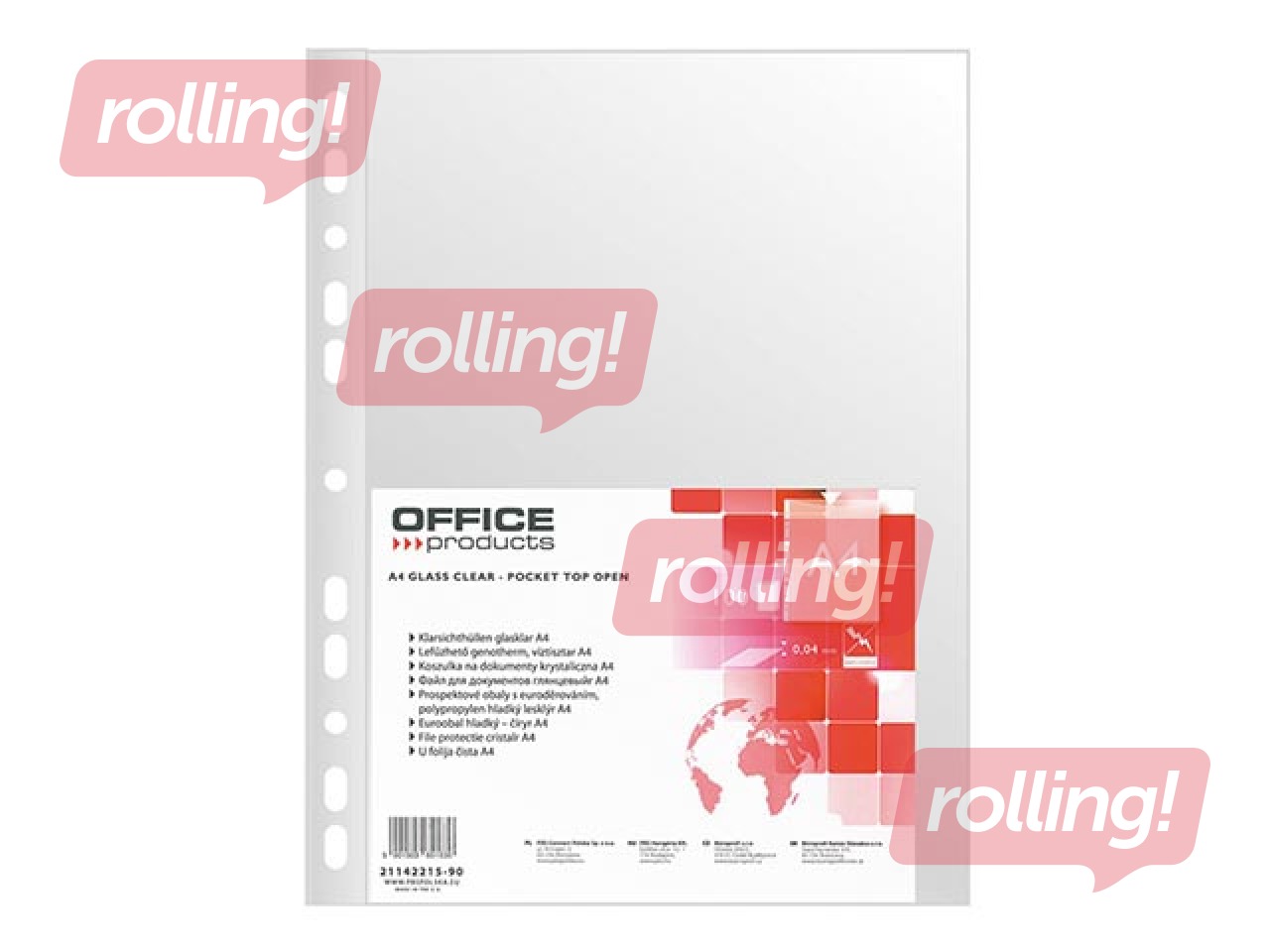 Кармашки для документов Office Products, A4, глянцевые, 40 мик., 100 шт..