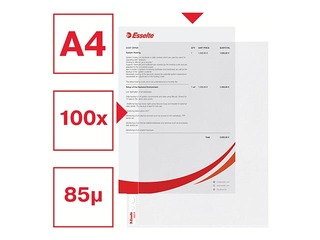 Dokumendikottid Esselte, A4, matt, 90 mic., külgedelt ja pealt avatud, 100 tk.